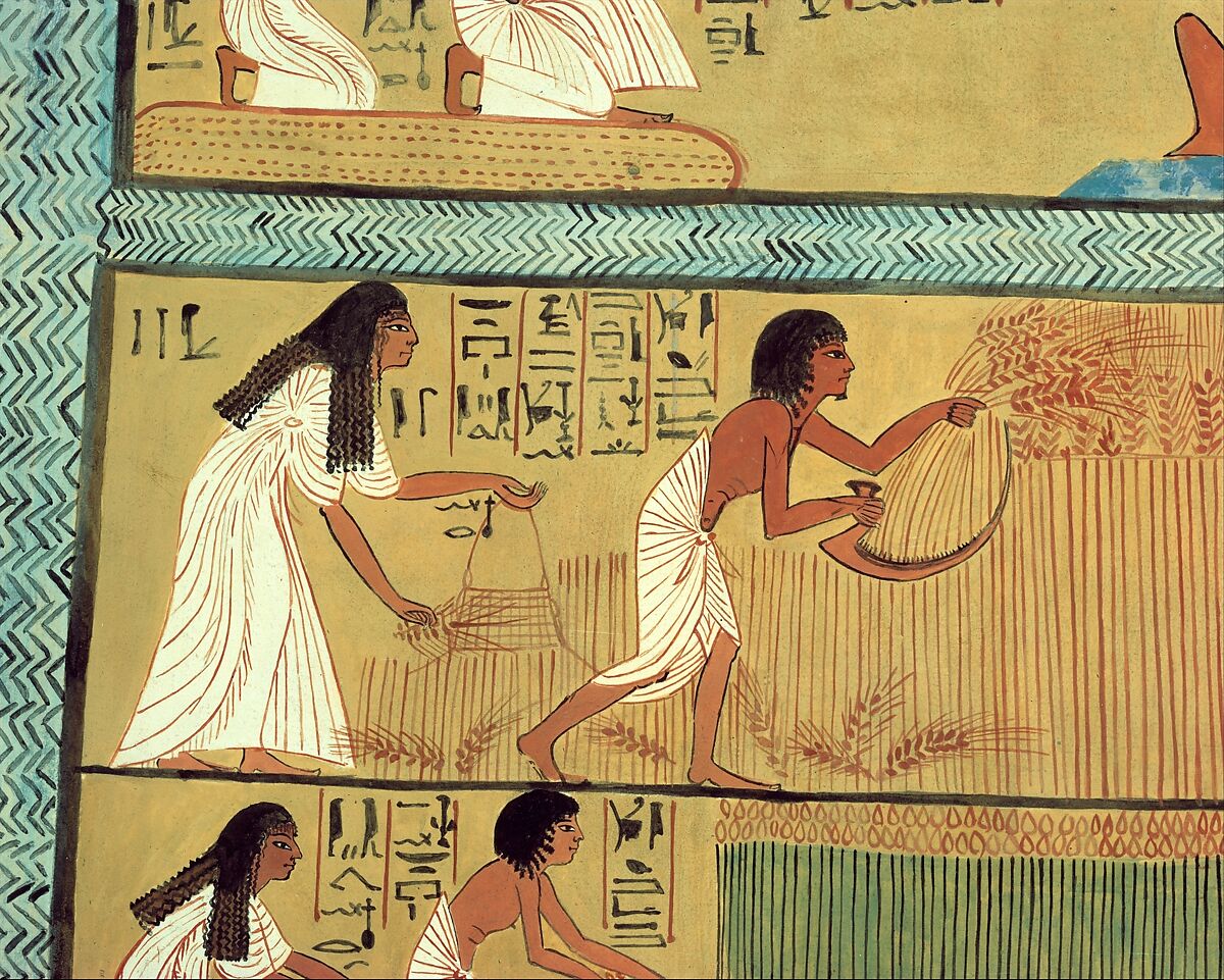 Sennedjem and Iineferti in the Fields of Iaru, Charles K. Wilkinson, Tempera on paper