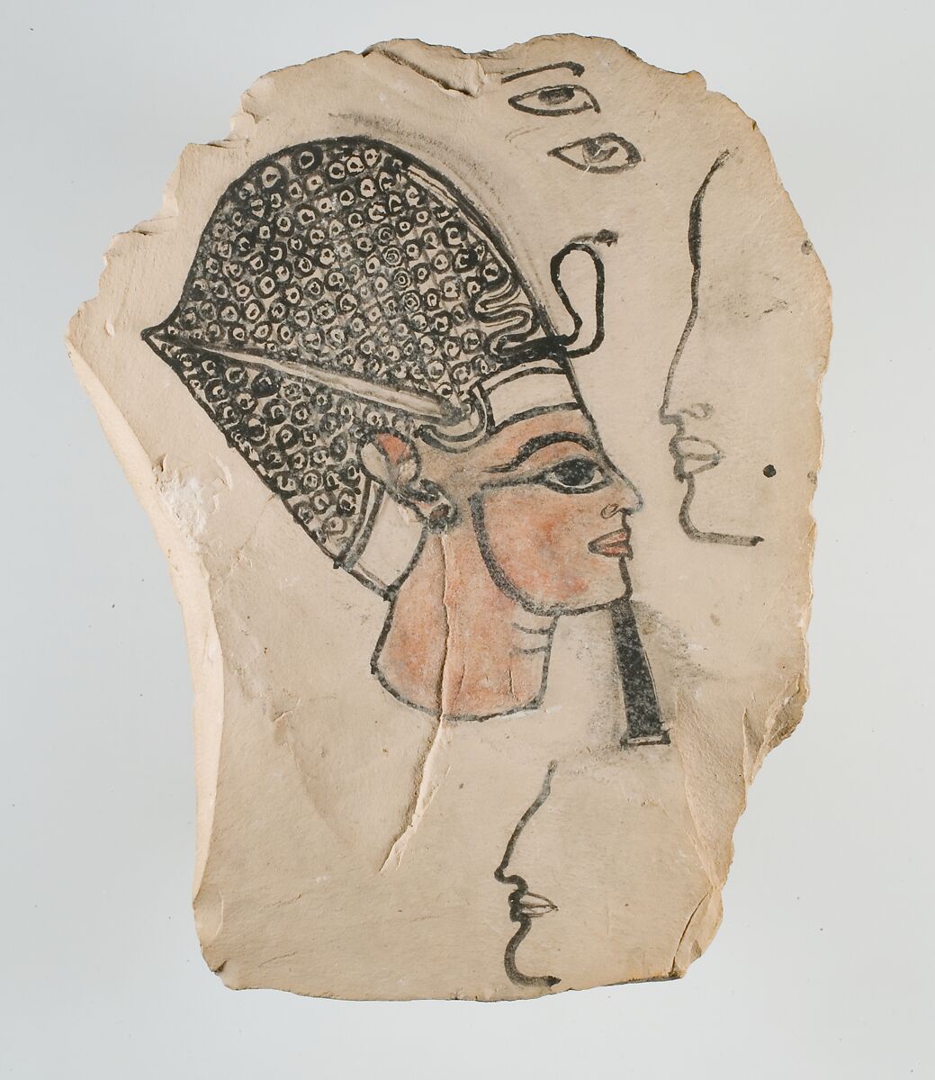Artist's Sketch of Ramesses IV, Limestone, ink