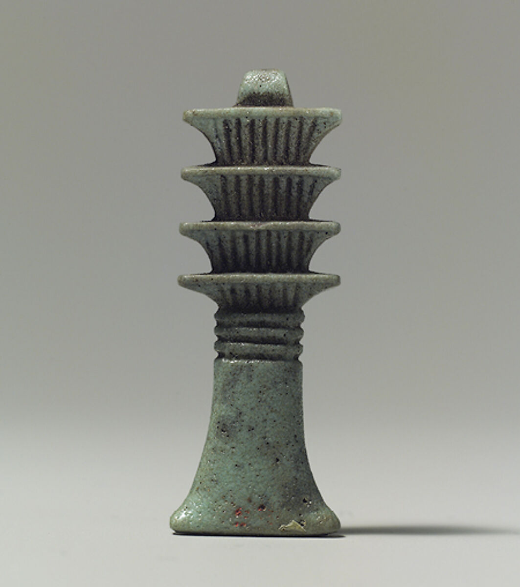 Djed Pillar Amulet, Faience