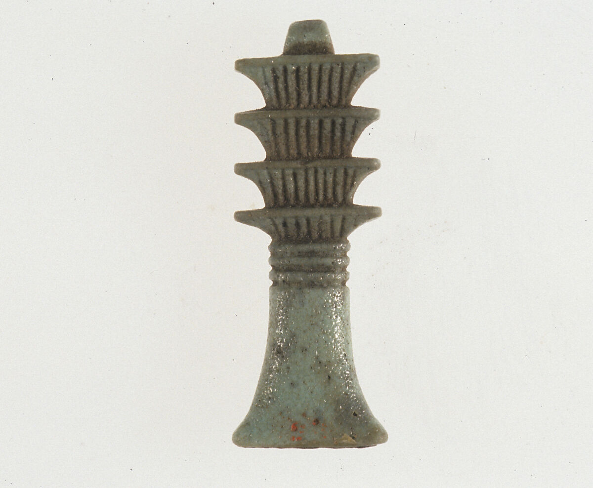 Djed Pillar Amulet, Faience
