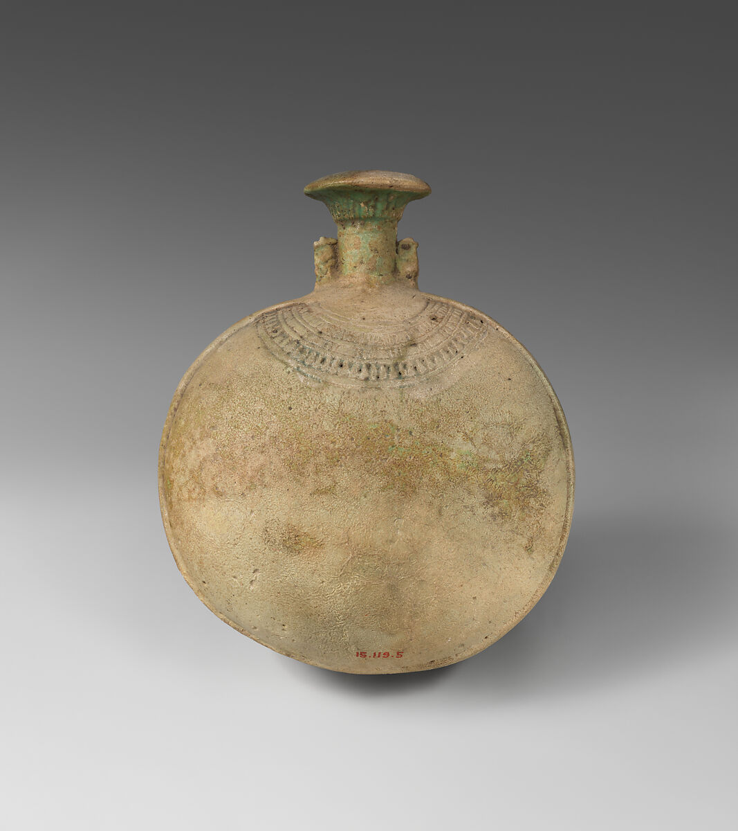 Lentoid Bottle ("New Year's Bottle"), Faience 