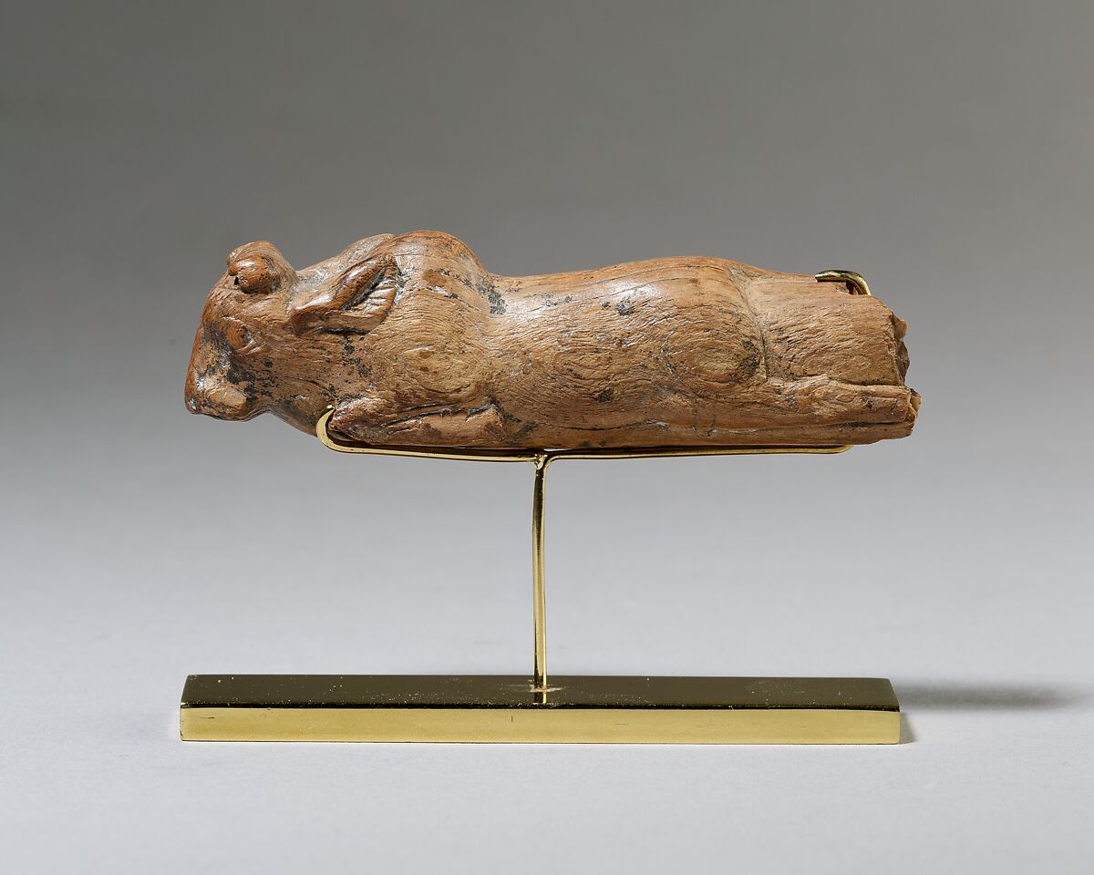 Knife handle (?); Humped bull, Ivory (elephant) 