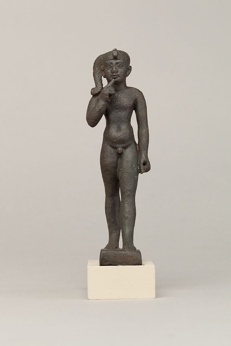 Statuette of a child god, Cupreous metal 