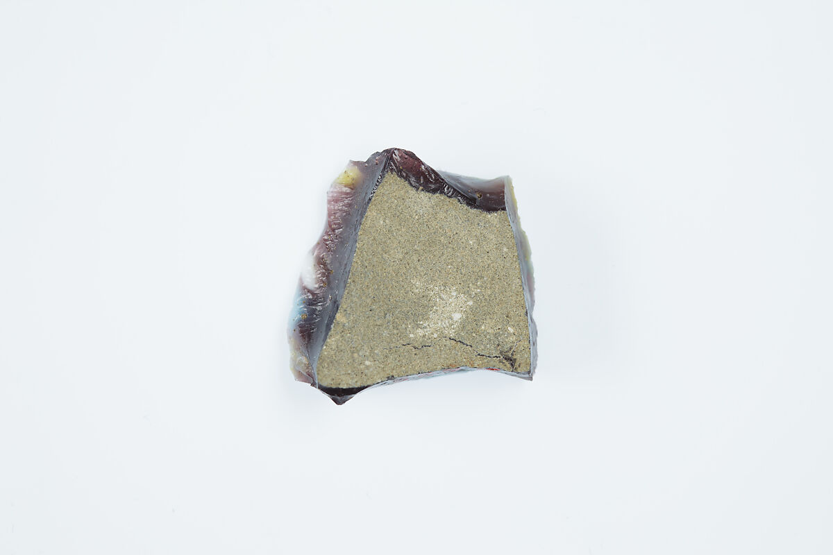 Fragment from Thick Walled Marbled Vessel, Glass