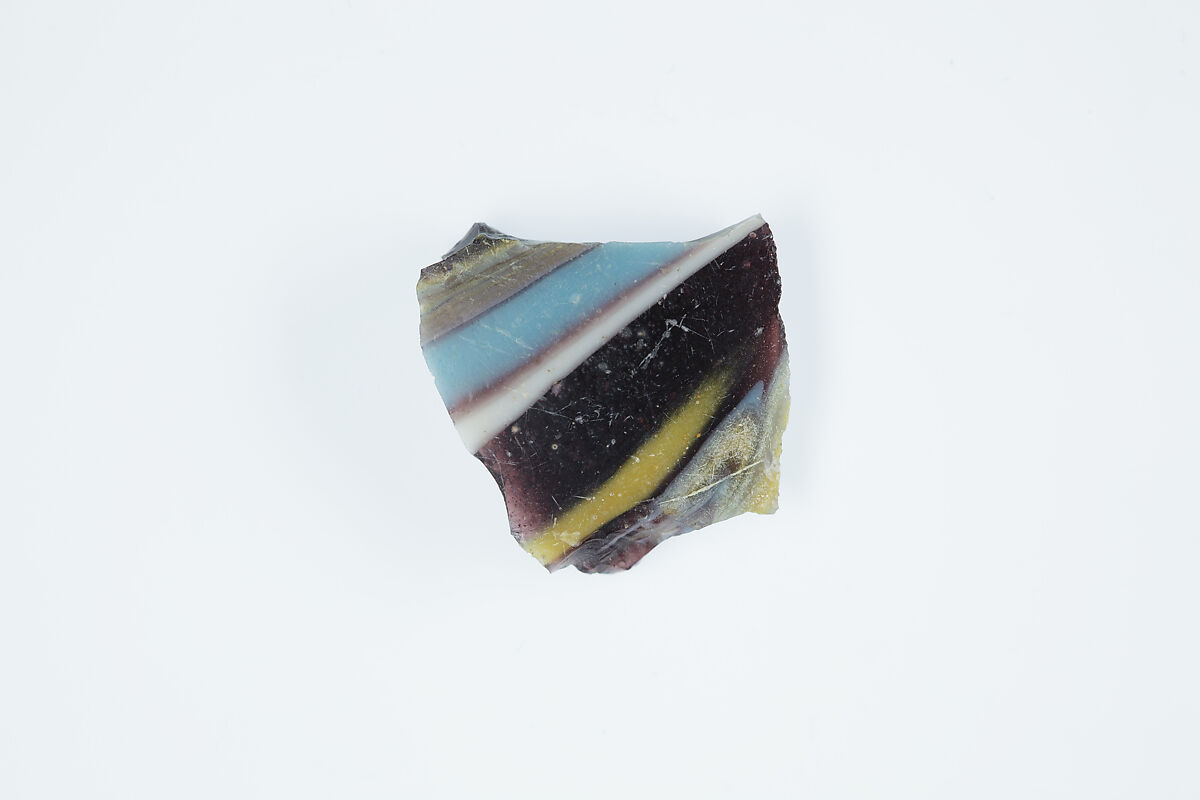 Fragment from Thick Walled Marbled Vessel, Glass 