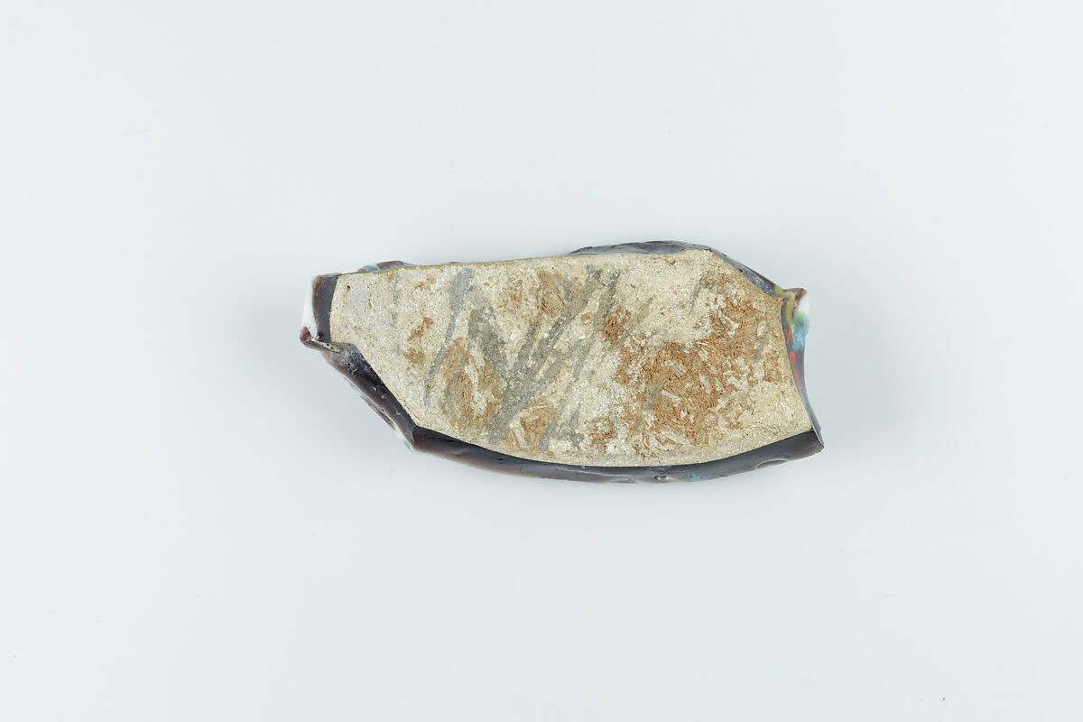 Fragment from Thick Walled Marbled Vessel, Glass