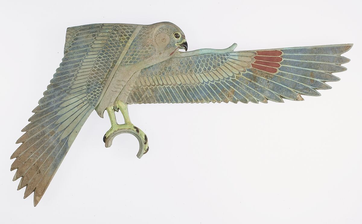 Inlay Depicting a Falcon with Spread Wings, Faience