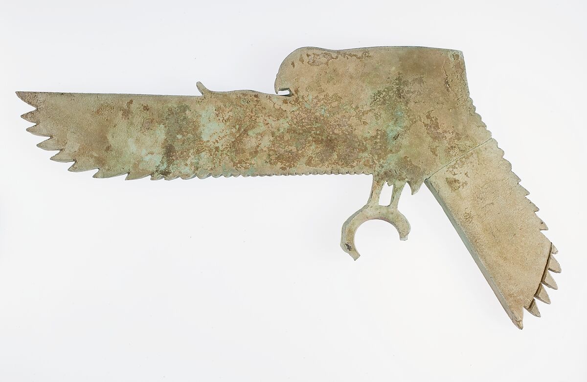 Inlay Depicting a Falcon with Spread Wings, Faience