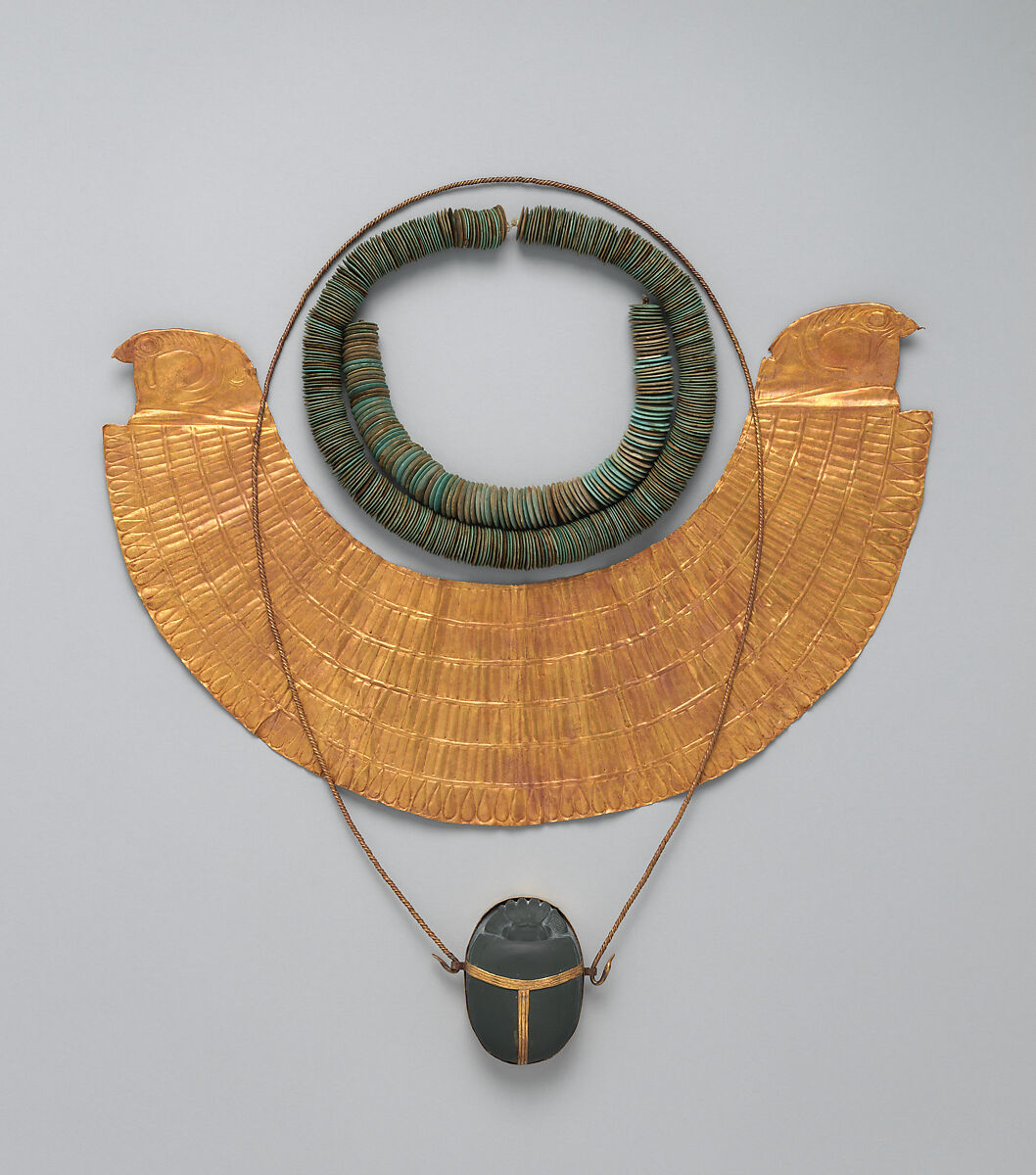 Broad Collar with Falcon-Head Terminals, Gold sheet