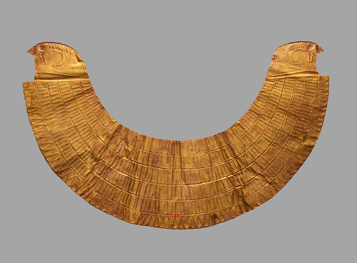 Broad Collar with Falcon-Head Terminals, Gold sheet