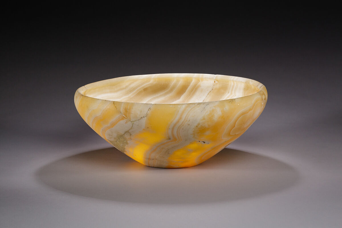 Bowl, Travertine (Egyptian alabaster) 