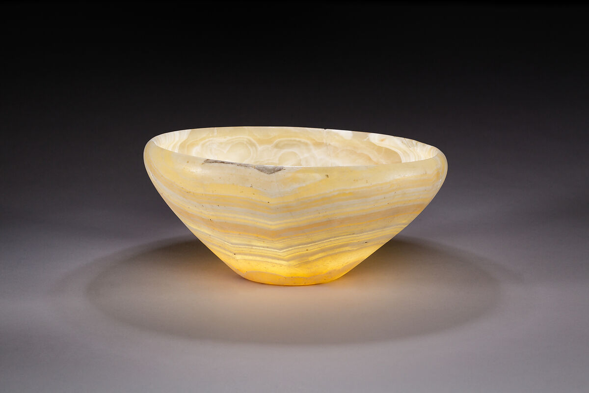 Bowl, Travertine (Egyptian alabaster) 