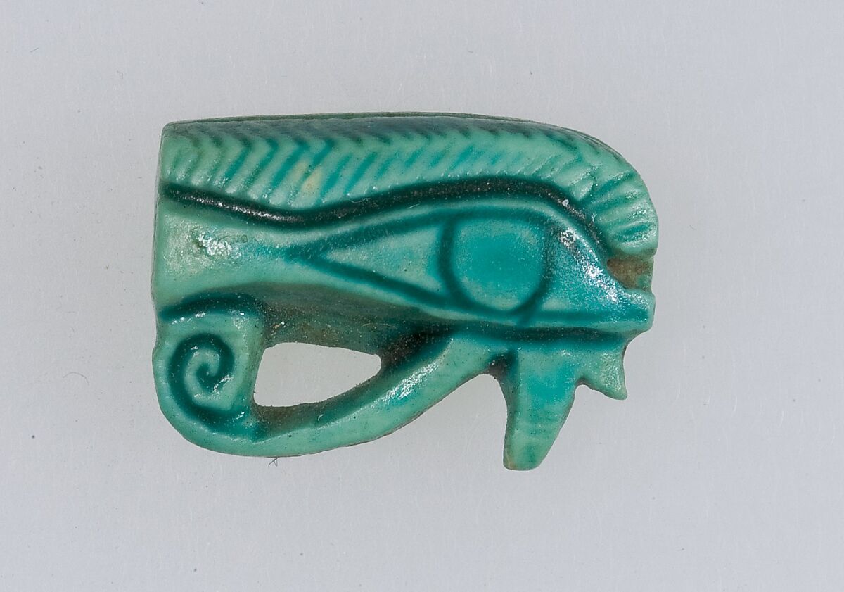 Stamp Seal in the Shape of Wedjat-Eye, Steatite (glazed) 