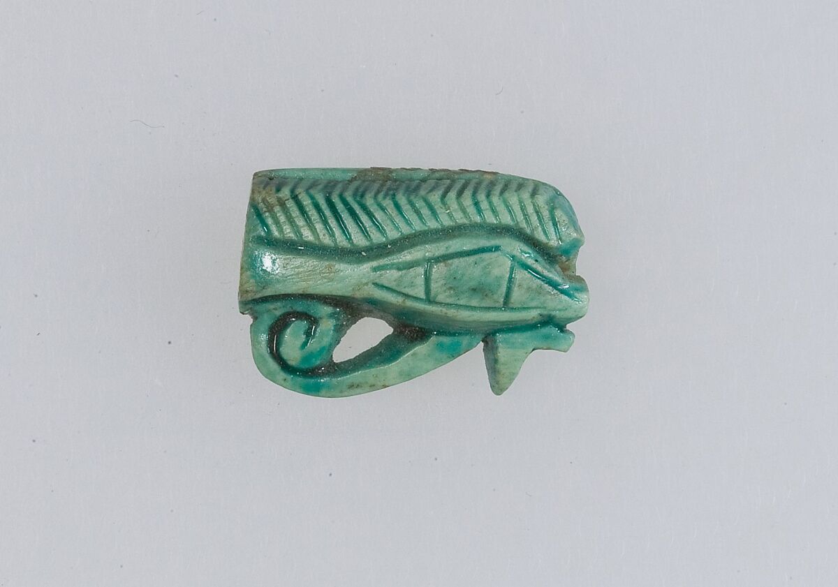 Stamp Seal in the Shape of Wedjat-Eye, Steatite (glazed) 