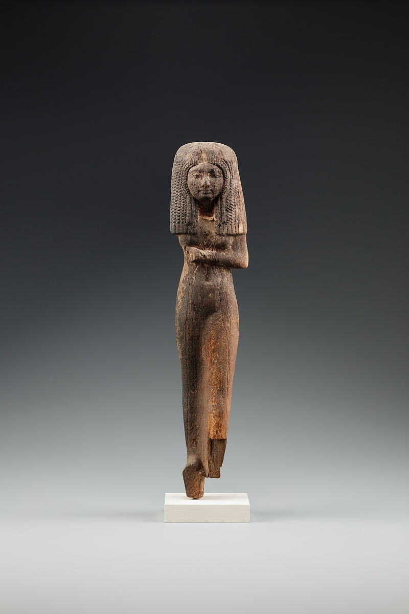 Statuette of a Woman, Wood, paint traces 
