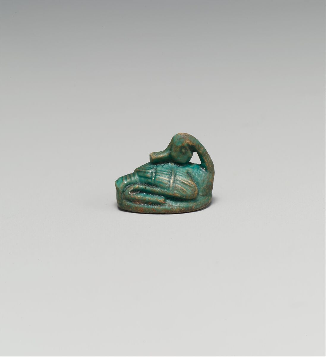Design amulet in the form of a duck, Glazed steatite 