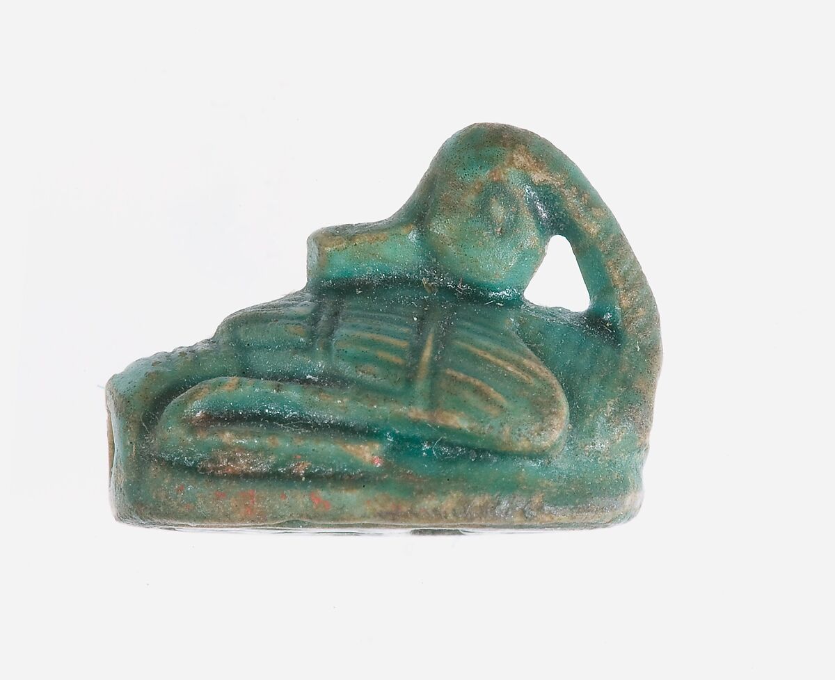 Design amulet in the form of a duck, Glazed steatite