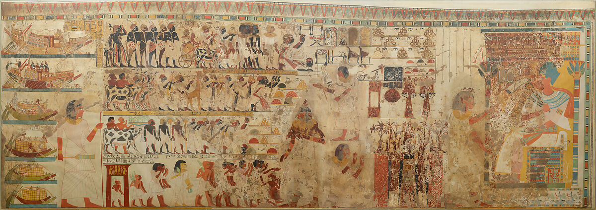 Nubian Tribute Presented to the King, Tomb of Huy, Charles K. Wilkinson ca. 1923-1927, Tempera on paper 