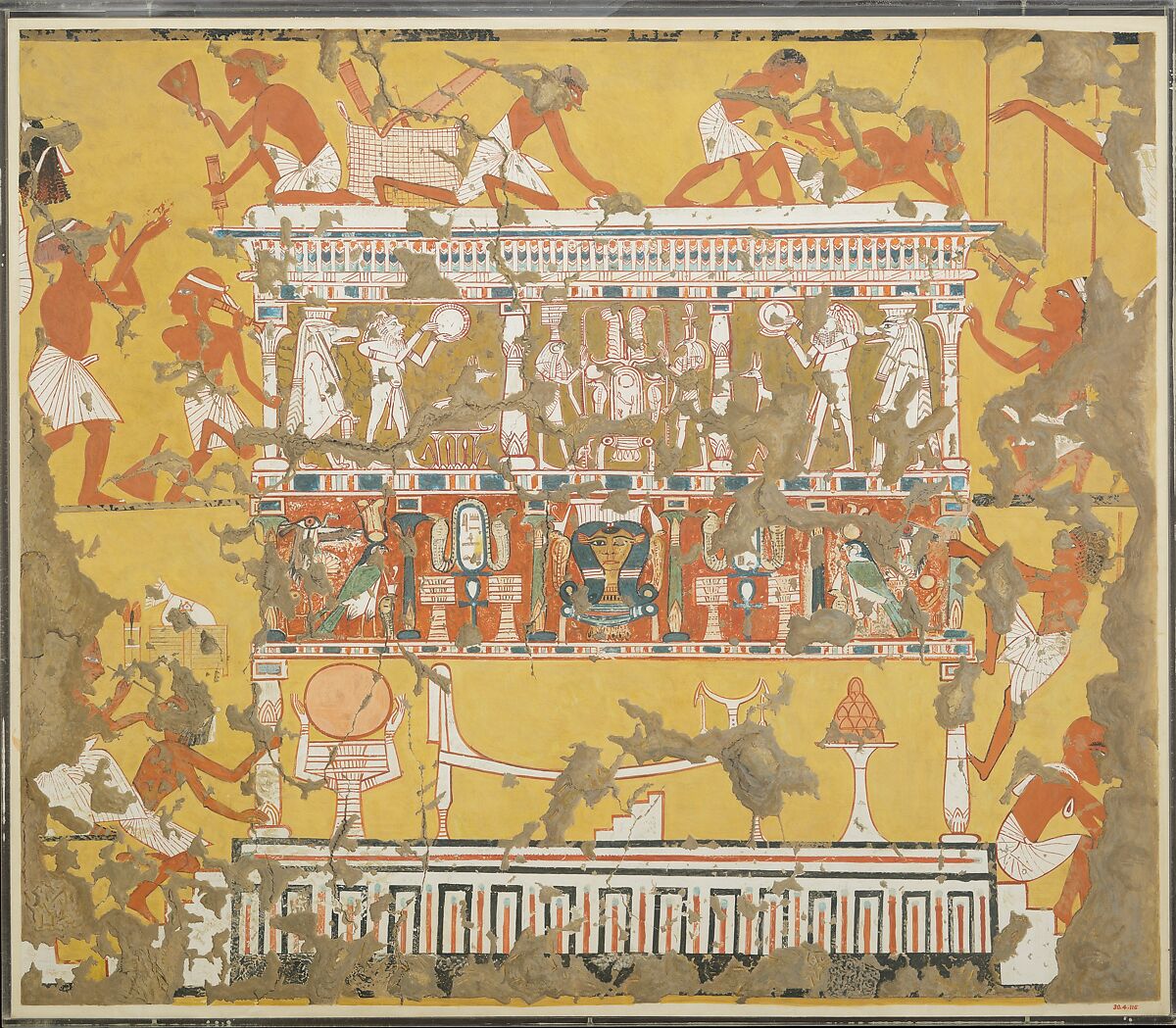 Building a Catafalque, Tomb of Ipuy, Norman de Garis Davies (1865–1941), Tempera on paper 