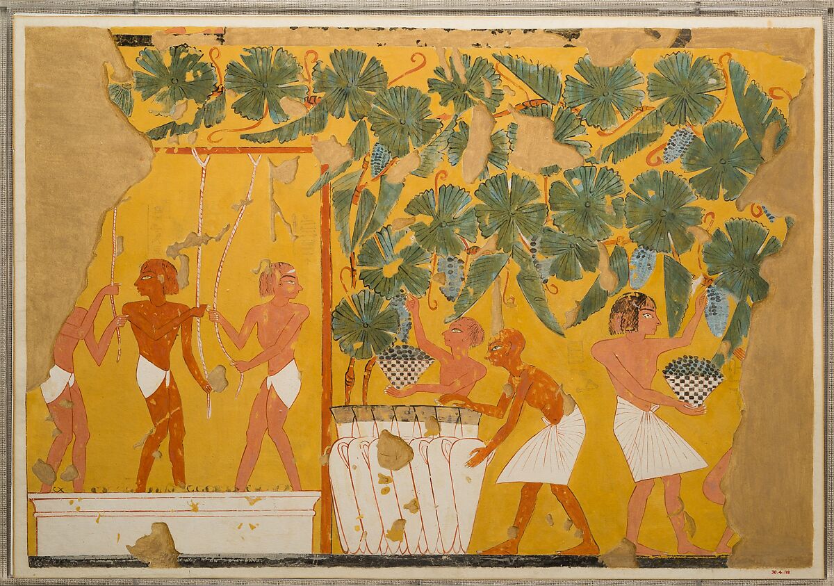 Winemaking, Tomb of Ipuy, Charles K. Wilkinson, Tempera on paper 