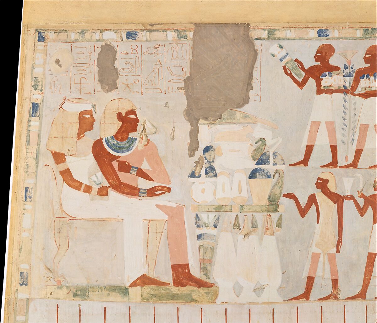 North Wall of Nakht's Offering Chapel, Lancelot Crane (British, 1880–1918), Tempera on paper