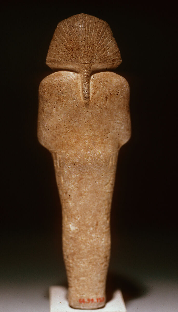 Shabti of Amenhotep II Holding Two Ankhs, Limestone