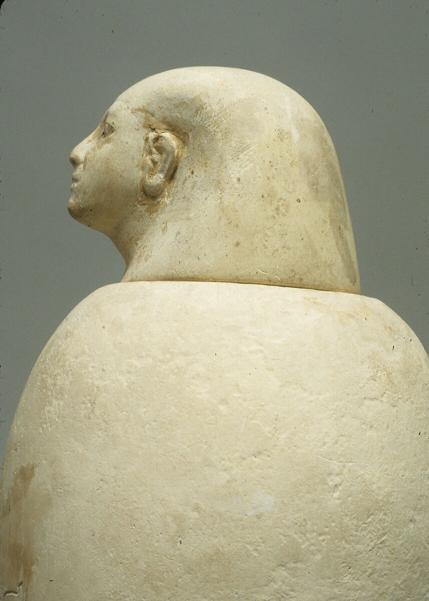 Canopic Jar of Maruta, Limestone, blue paste