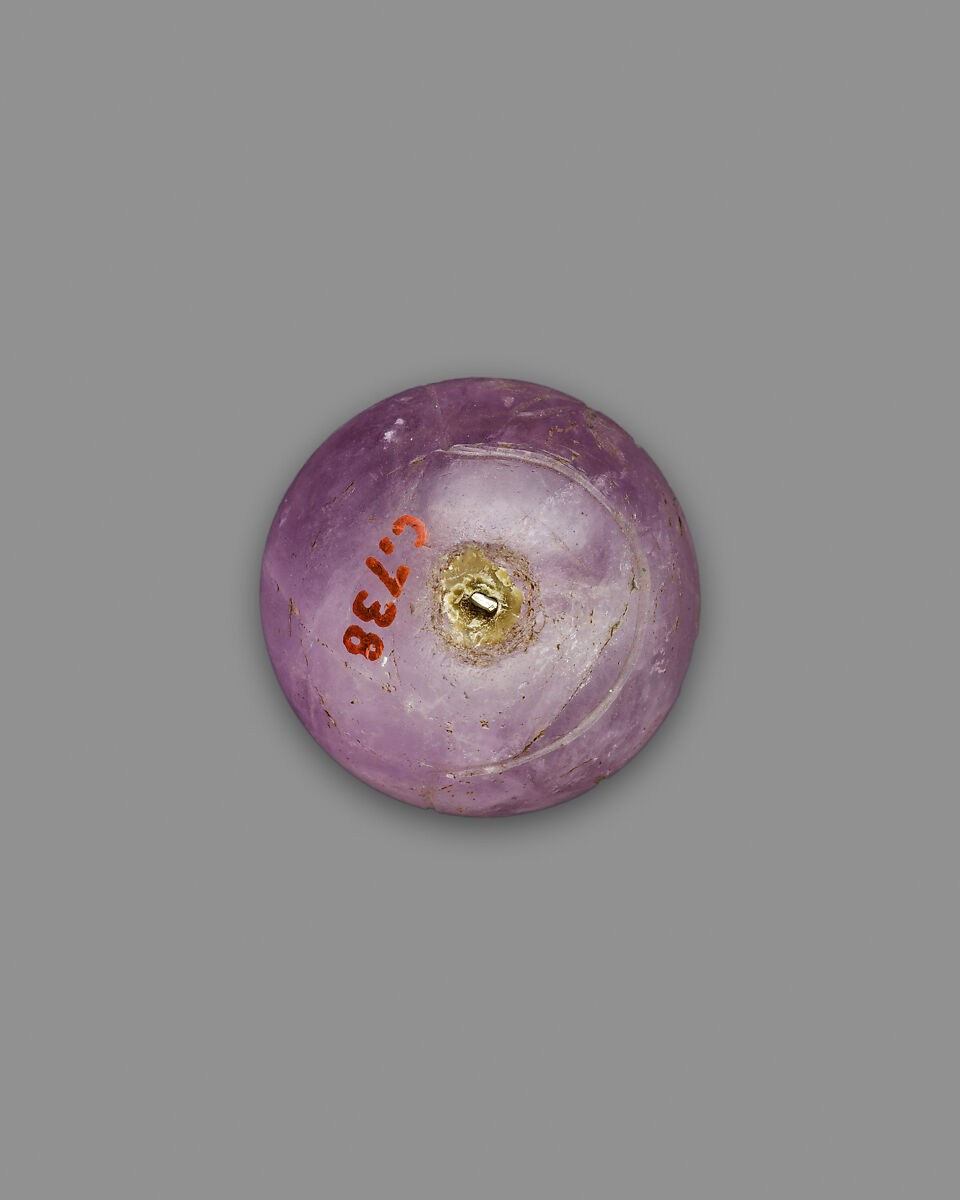 Ball Bead with Name of Hatshepsut, Amethyst