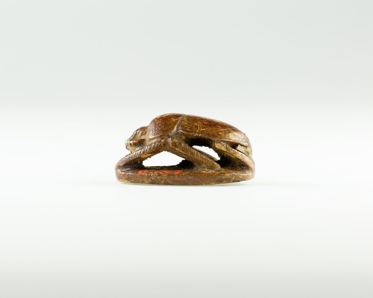 Scarab Inscribed With the Cartouche of Maatkare (Hatshepsut), Steatite (glazed)