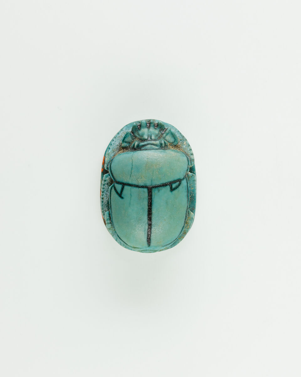Scarab with the Name of the Overseer of Craftsmen and Carpenters, Qenamun, Steatite, glazed