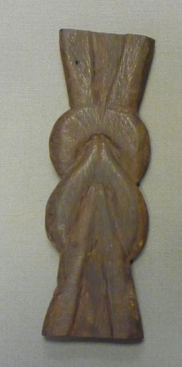 Tjes-Knot Amulet from a Foundation Deposit for Hatshepsut's Temple, Wood (ebony)