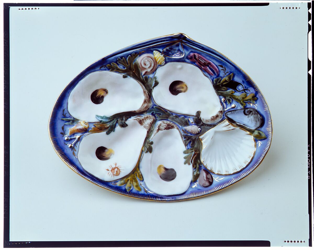Oyster plate, Union Porcelain Works (American, 1863–1922), Porcelain, American