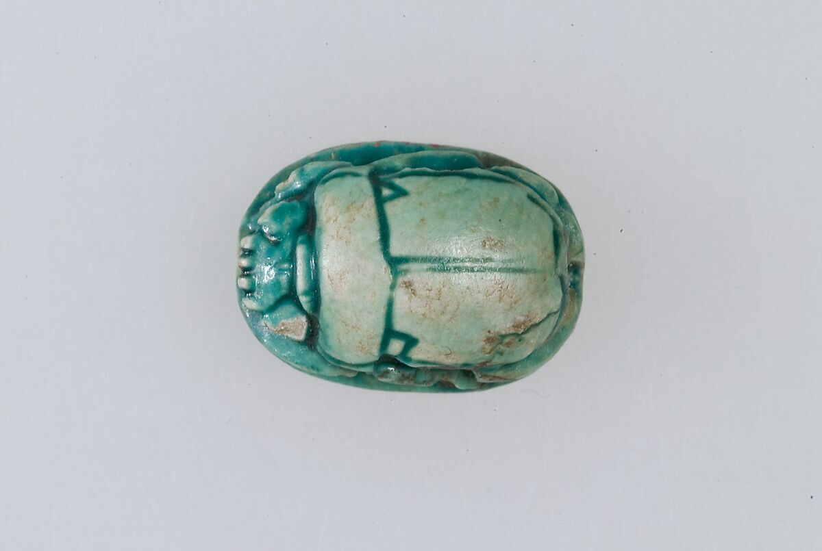 Scarab Inscribed With the Throne Name of Thutmose IV, Steatite (glazed)