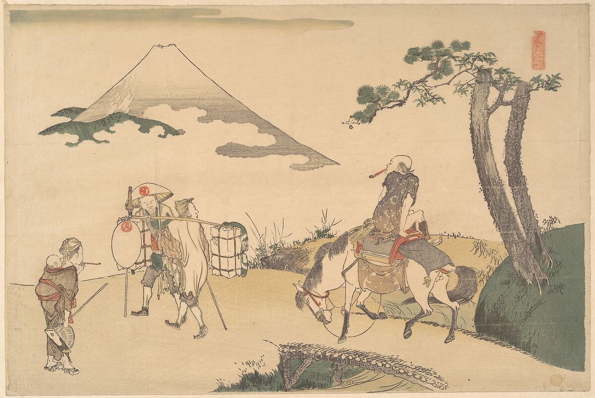 The Top of Mount Fuji, Katsushika Hokusai (Japanese, Tokyo (Edo) 1760–1849 Tokyo (Edo)), Woodblock print; ink and color on paper, Japan 