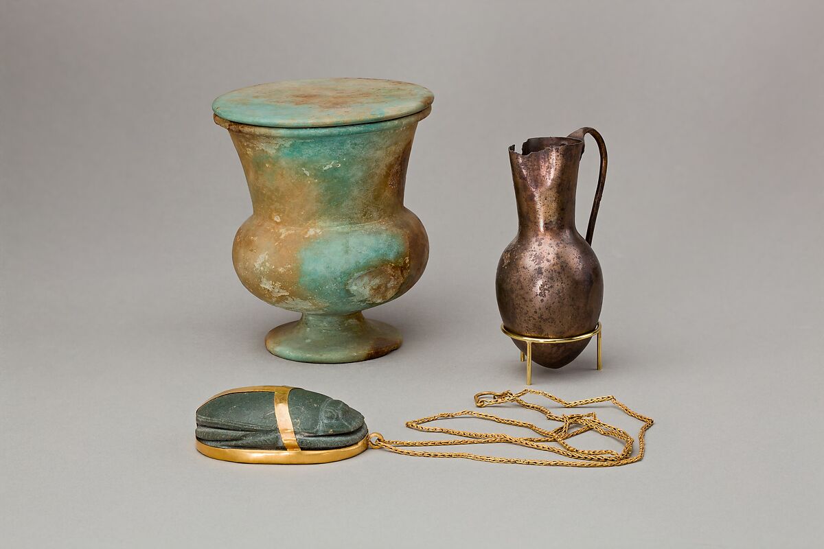 Open-Mouthed Cosmetic Jar of Neferkhawet, Faience