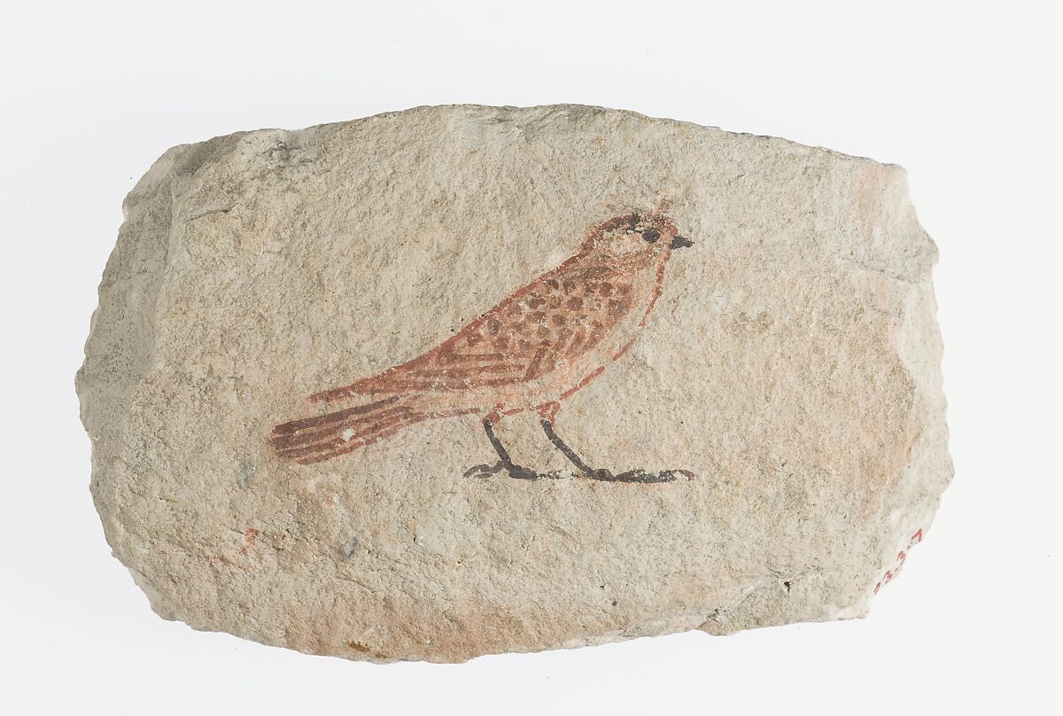 Artist's Sketch of a Sparrow, Limestone, paint