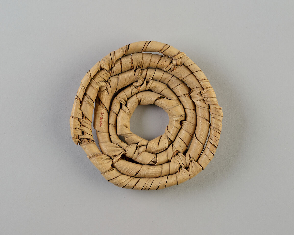 Pot Stand, Straw and palm leaf 