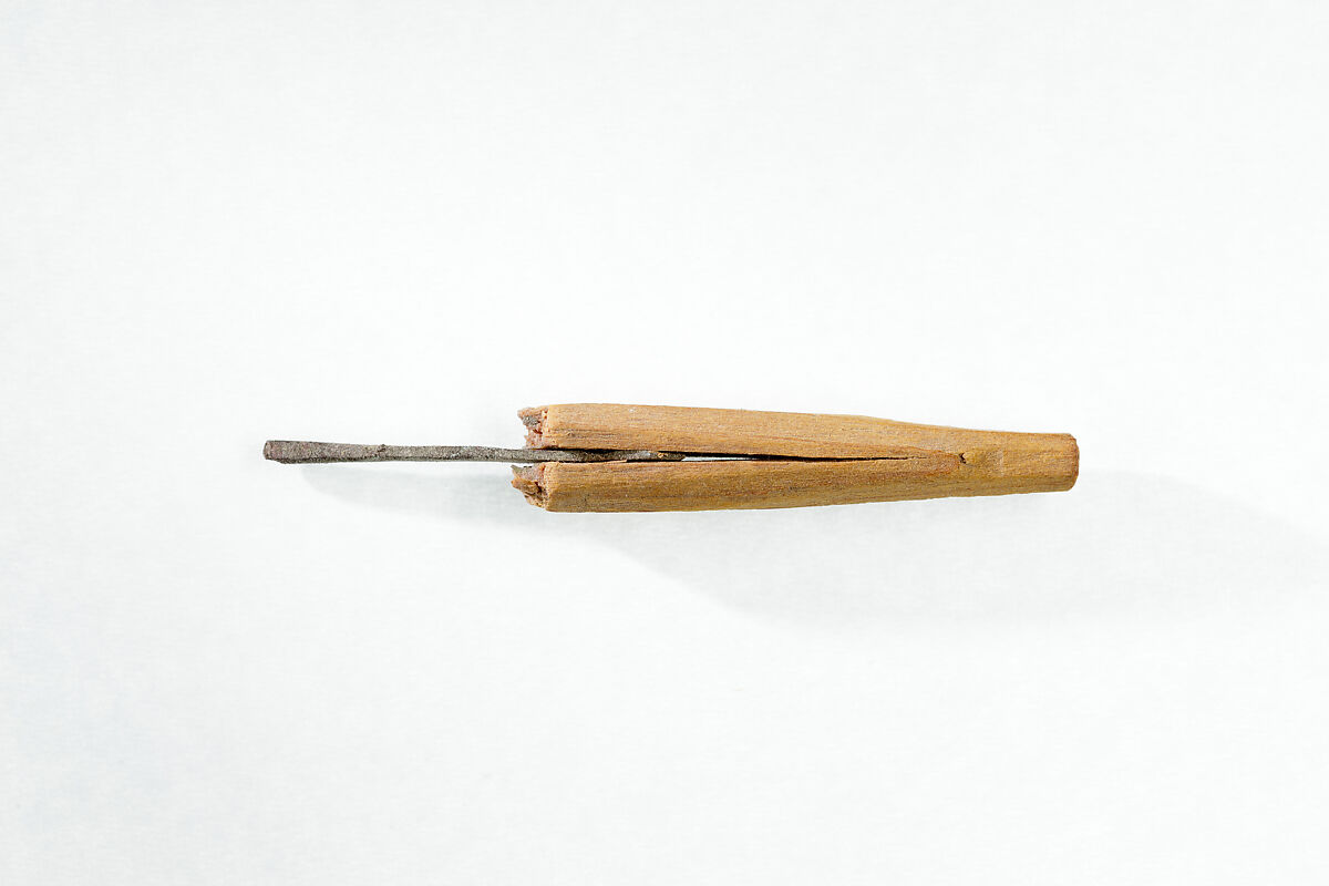 Model Chisel from a Foundation Deposit, Wood, bronze or copper alloy 