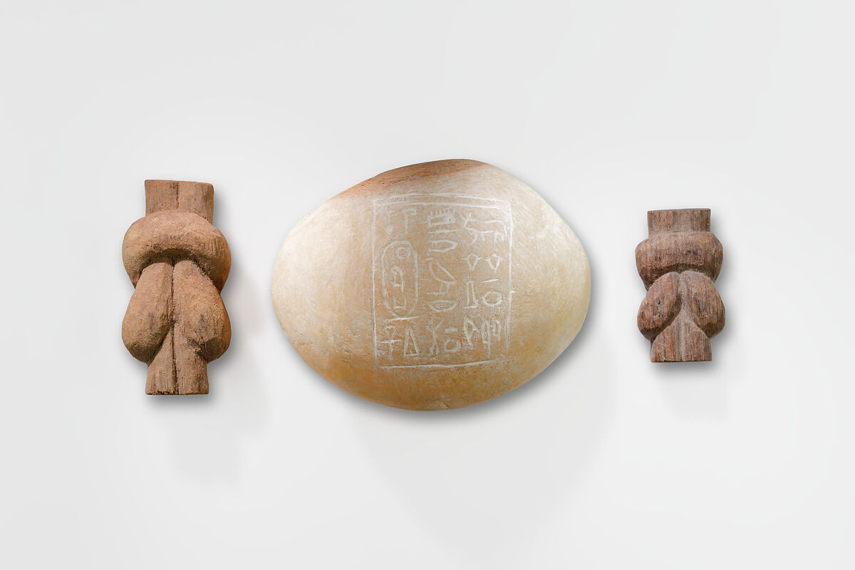 Inscribed Clam-Shaped Hammer, Travertine (Egyptian alabaster)