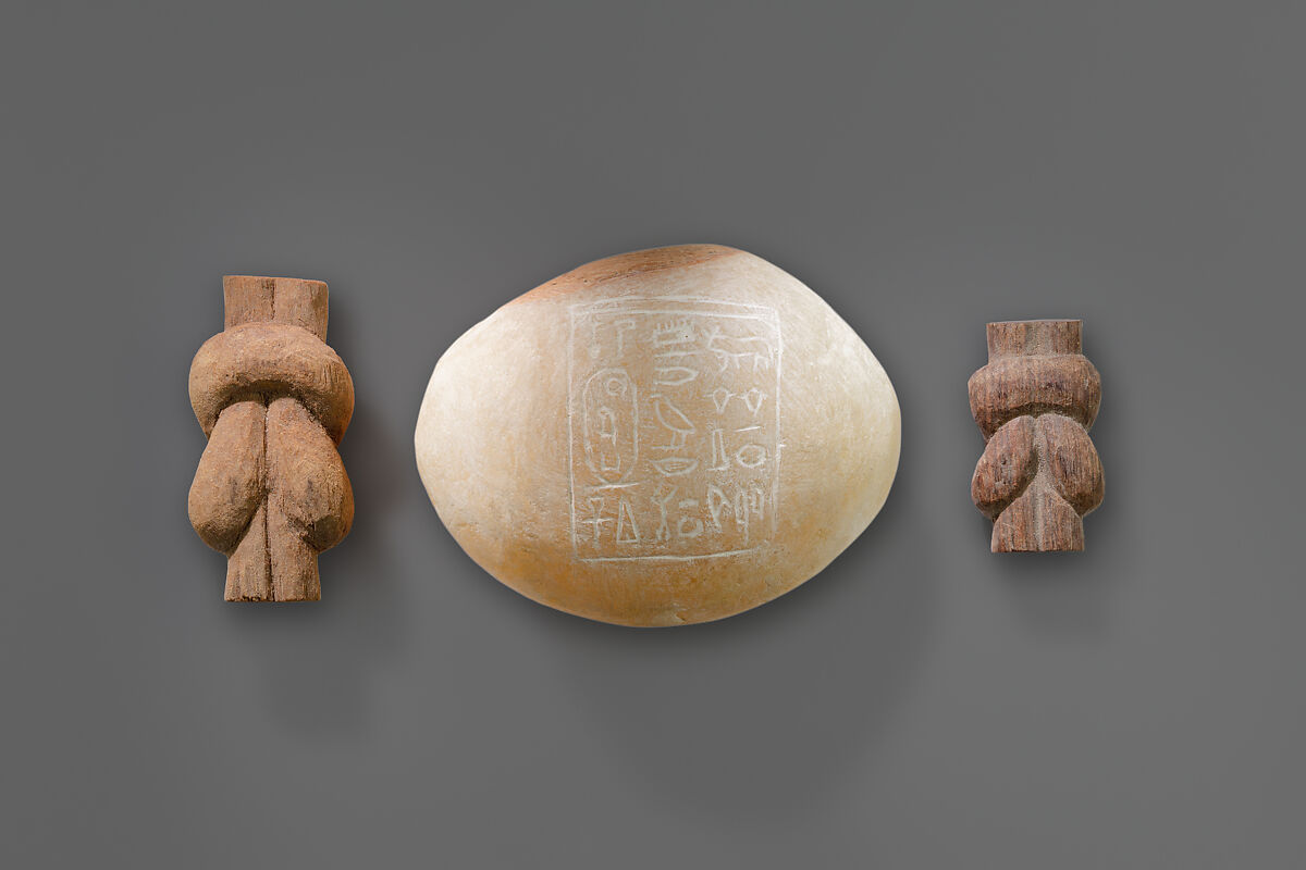 Inscribed Clam-Shaped Hammer, Travertine (Egyptian alabaster)