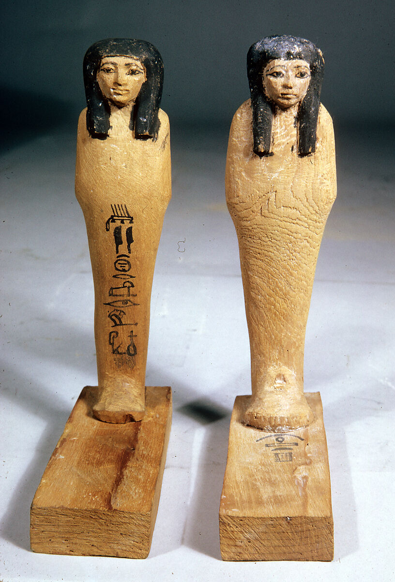 Osiris Figure of Hatnefer with base (36.3.233), Wood, paint 
