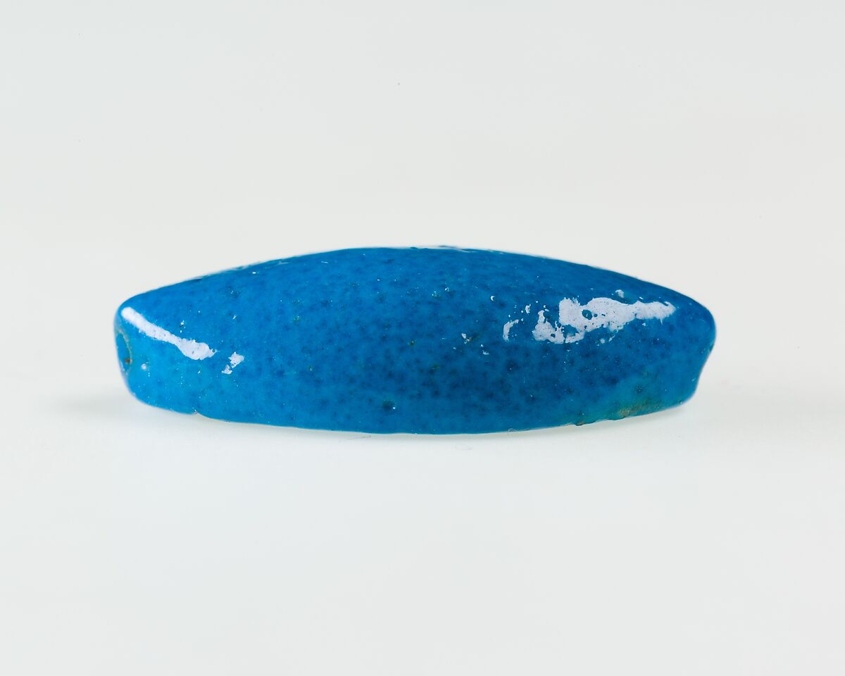 Cowroid Seal-Amulet Inscribed with the Throne Name of Thutmose II, Faience