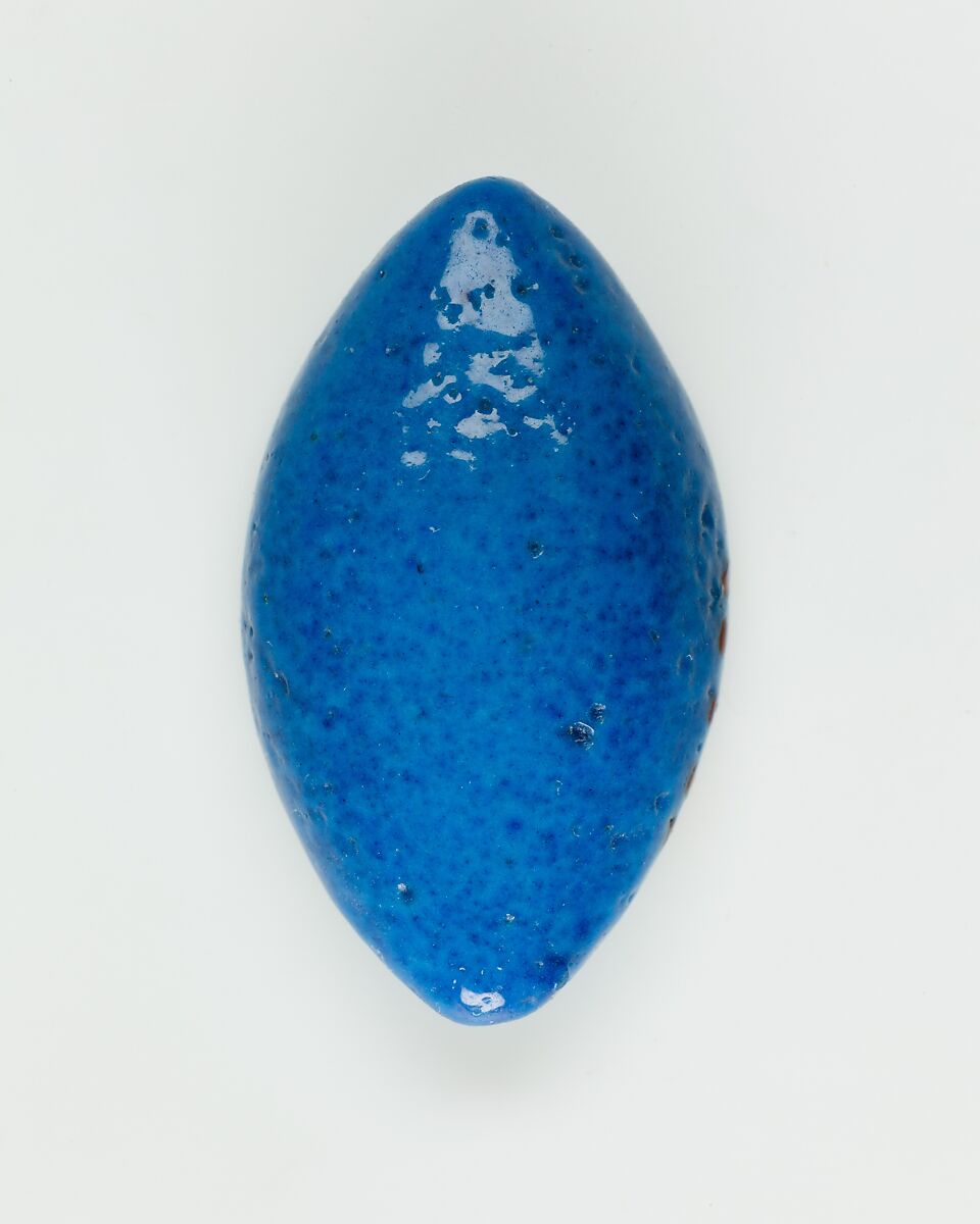 Cowroid Seal-Amulet Inscribed with the Throne Name of Thutmose II, Faience