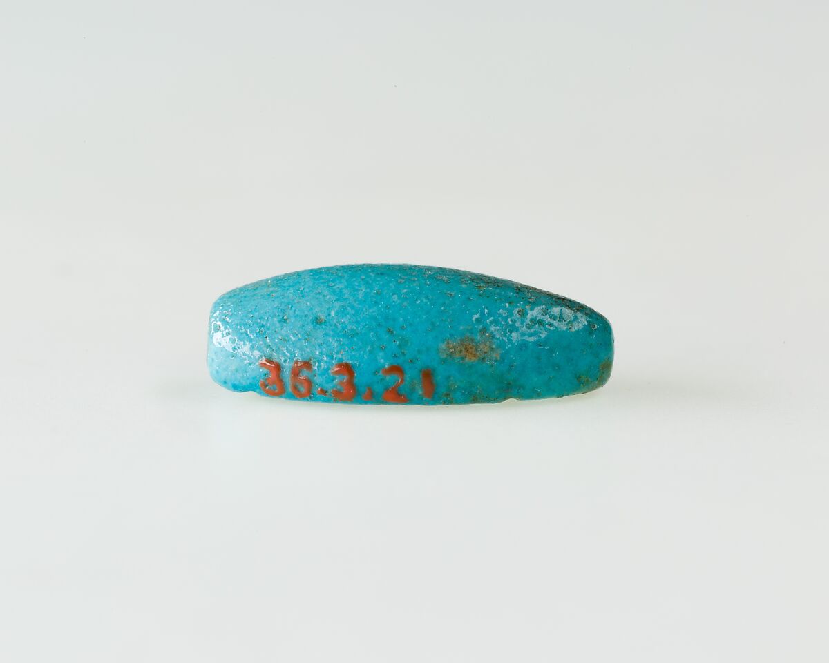 Cowroid Inscribed with the Throne Name of Thutmose II, Faience