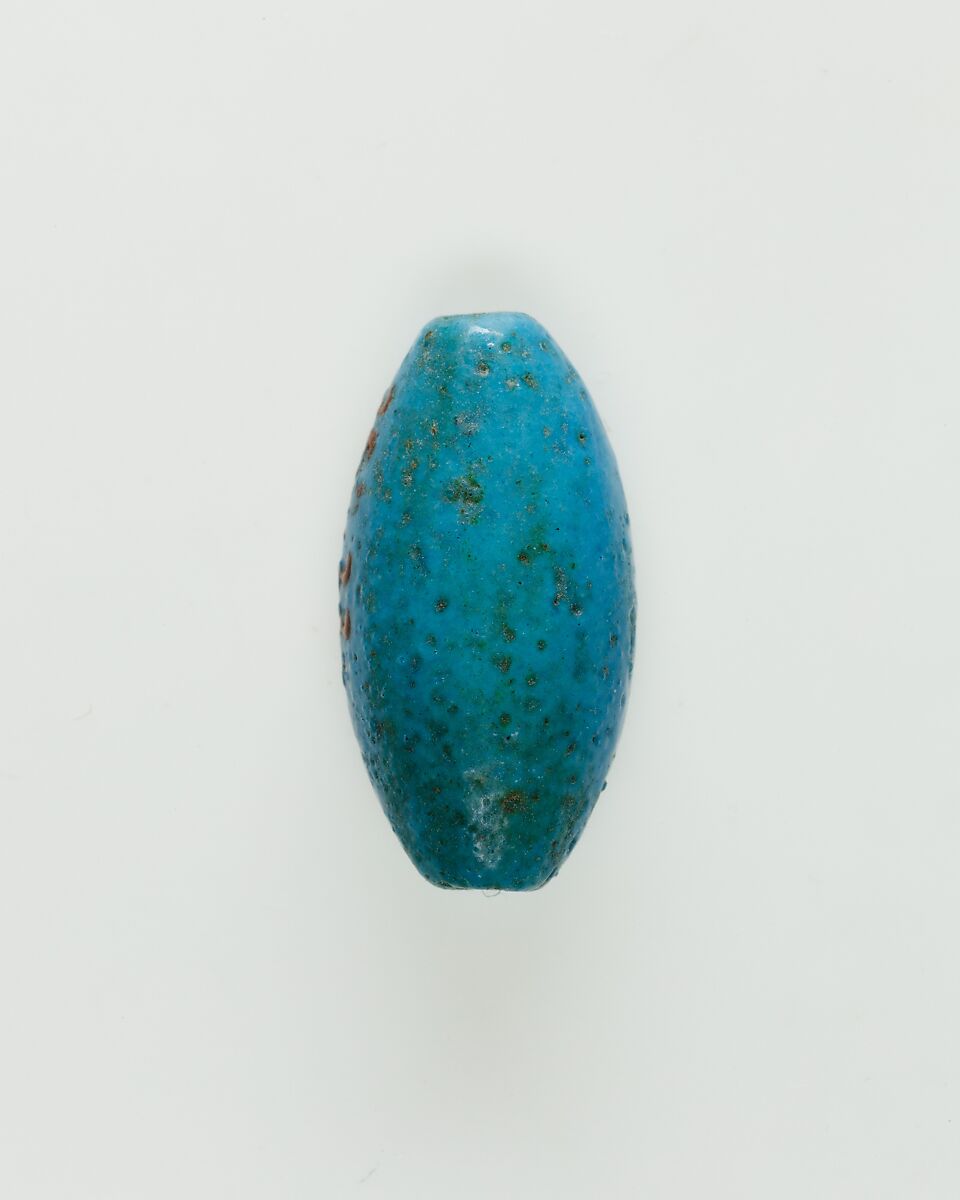 Cowroid Inscribed with a Nefer Hieroglyph, Faience
