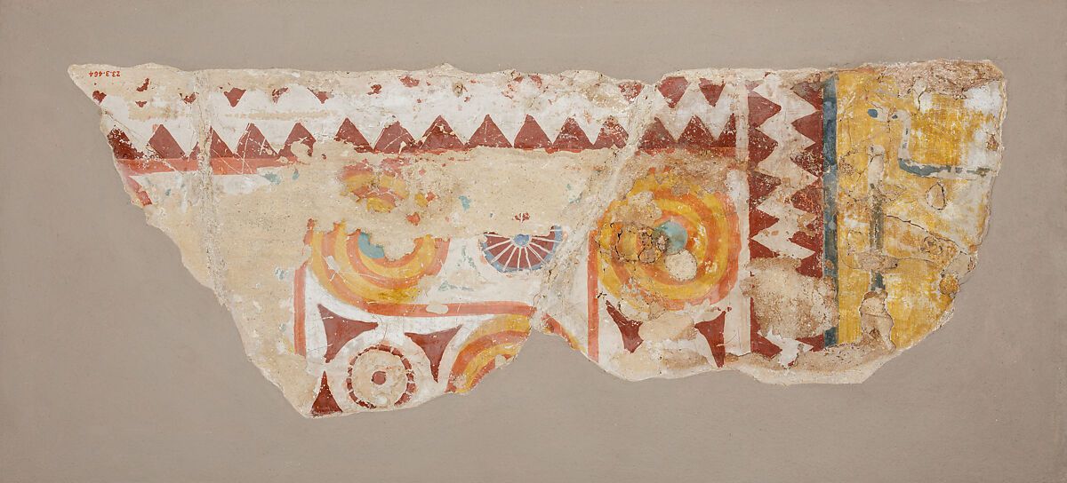 Ceiling Painting from the Tomb Chapel of Senenmut, Mud plaster, paint 