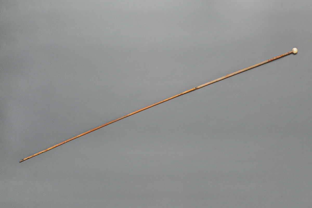 Javelin with an Ivory Knob, Wood, ivory, bark, reed 