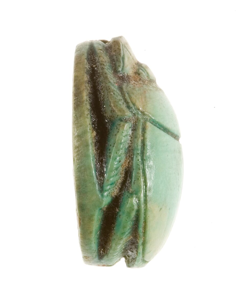 Scarab Inscribed for Hatshepsut, Steatite (glazed)