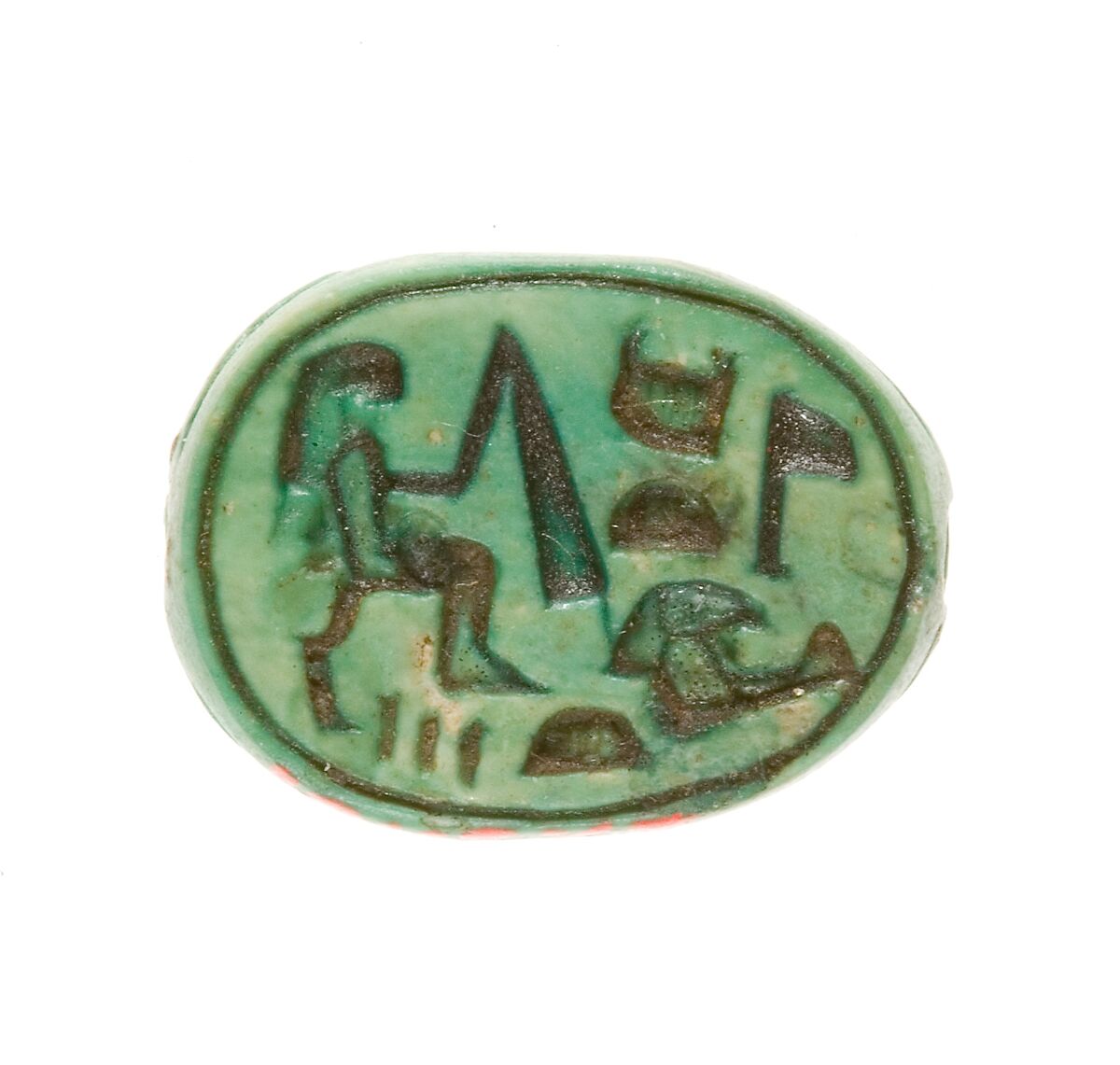 Scarab Inscribed for the God's Wife Hatshepsut, Steatite (glazed) 