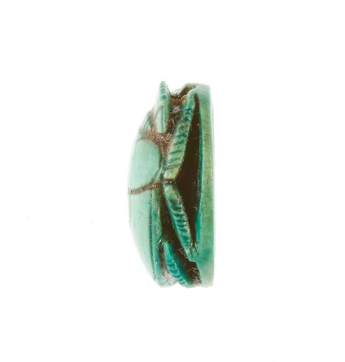 Scarab Inscribed Perfect Horus Maatkare (Hatshepsut), Steatite (glazed)